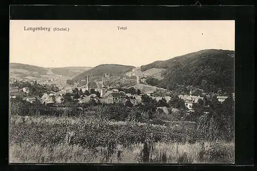 AK Langenberg (Rheinl.), Totalansicht aus der Vogelschau