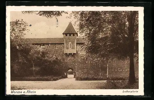 AK Worms am Rhein, Blick zur Lutherpforte