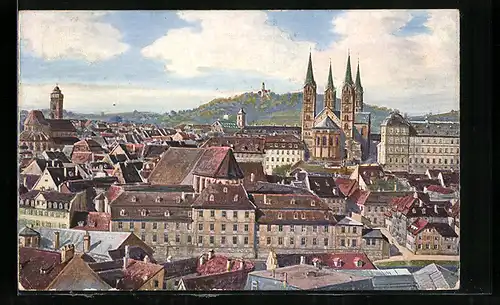 Künstler-AK Bamberg, Gesamtansicht mit Altenburg