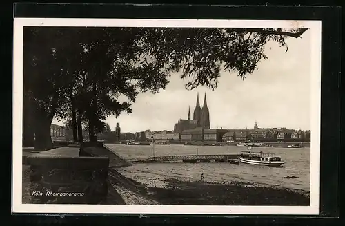 AK Köln a. Rh., Rheinpanorama mit Blick zum Dom