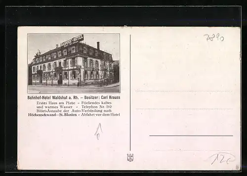 AK Waldshut a. Rh., Teilansicht mit H. Kasten, Säntis und Kaiserstock