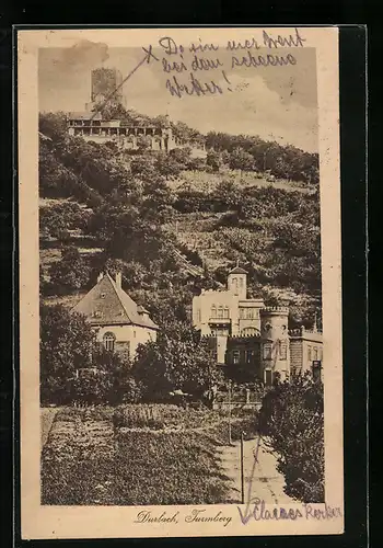 AK Durlach, Turmberg, Blick gegen den Hang