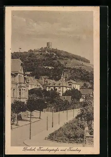 AK Durlach, Turmbergstrasse und Turmberg
