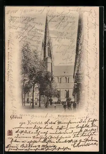 AK Krefeld, Ansicht der Marienkirche