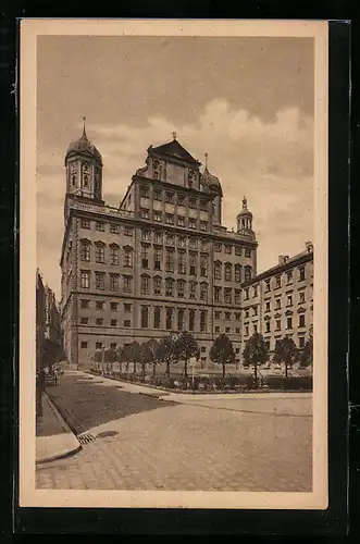 AK Augsburg, Ostfront vom Rathaus