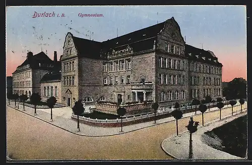 AK Durlach i. B., Blick zum Gymnasium