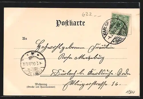 AK Durlach, Turmberg-Turmpartie, Restauration Zum Burghof