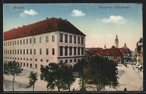 AK Durlach, Trainkaserne und Hauptstrasse