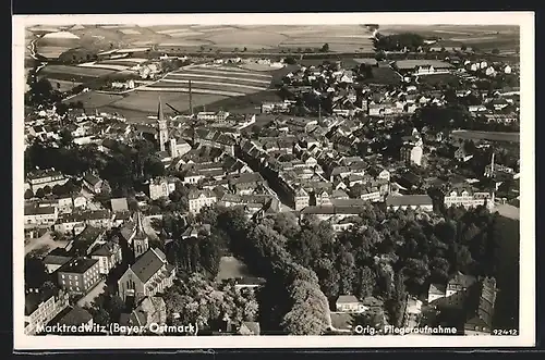 AK Marktredwitz / Bayr. Ostmark, Teilansicht vom Flugzeug aus