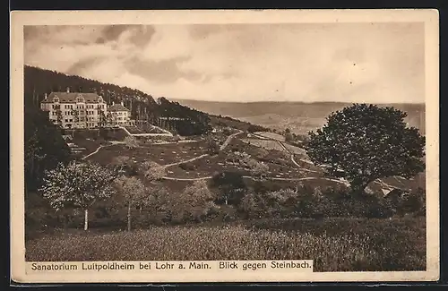 AK Lohr am Main, Sanatorium Luitpoldheim, Blick gegen Steinbach