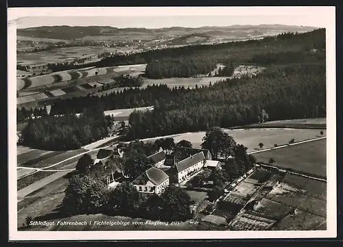 AK Tröstau, Blick auf das Schlossgut Fahrenbach aus dem Flugzeug