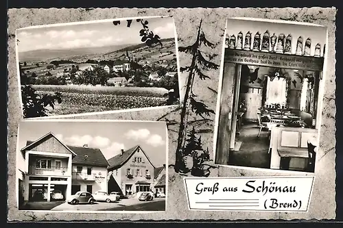 AK Schönau an der Brend, Ortsansicht, Gasthof Krone