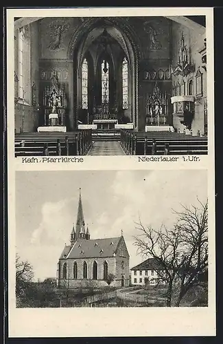 AK Niederlauer / Ufr., Katholische Pfarrkirche