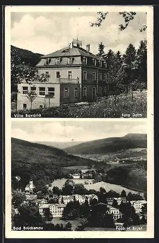 AK Bad Brückenau, Pension Villa Bavaria, Ortsansicht