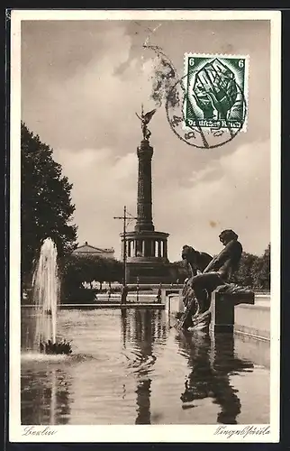 AK Berlin-Tiergarten, Blick zur Siegessäule