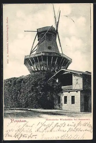 AK Potsdam, Historische Windmühle bei Sanssouci