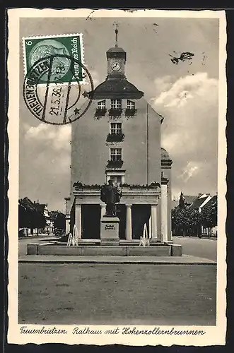 AK Treuenbrietzen, Rathaus mit Hohenzollernbrunnen