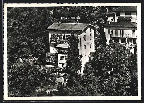AK Ascona, Blick zur Pension Casa Heimeck