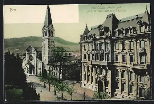 AK Bern, Dreifaltigkeitskirche und Mobiliarversicherungsgebäude