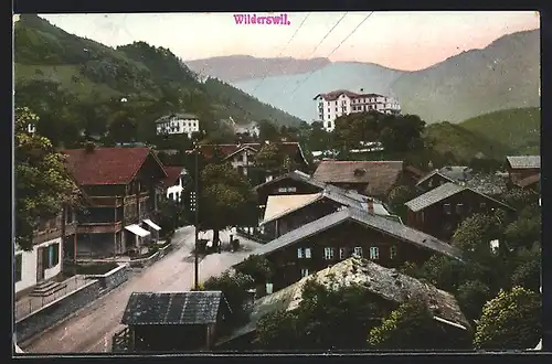 AK Wilderswyl, Ortsansicht mit Kurhaus im Hintergrund