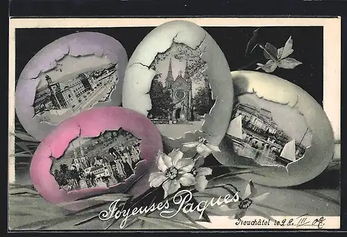 AK Neuchatel, Impressions de la Ville, Joyeuses Paques