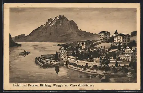 AK Weggis am Vierwaldstättersee, Hotel & pension Bühlegg