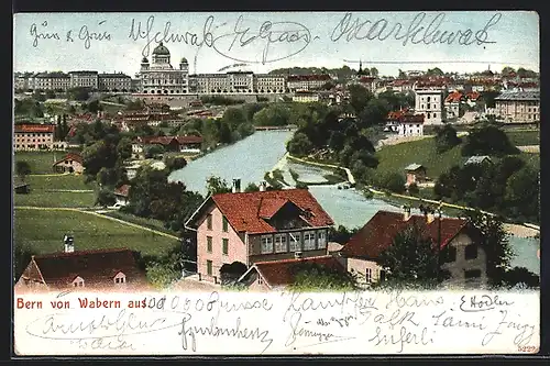 AK Bern, Panoramablick von Wabern aus