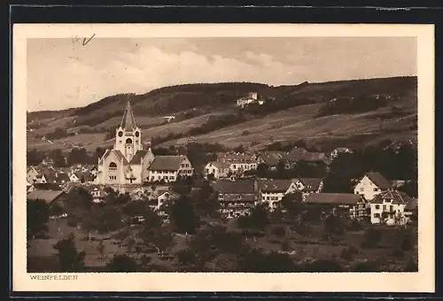 AK Weinfelden, Ortsansicht mit Kirche