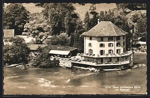 AK Neuhausen am Rheinfall, Ansicht vom Hotel Schlösschen Wörth am Rheinfall