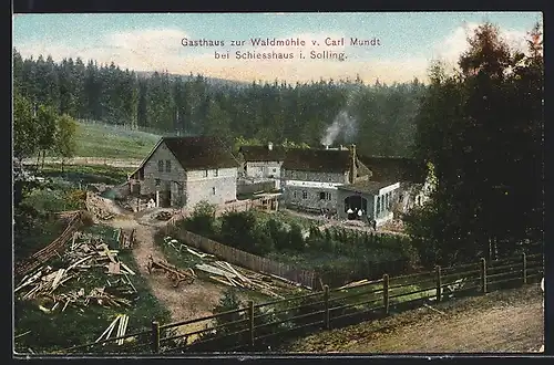 AK Schiesshaus i. Solling, Gasthaus zur Waldmühle v. Carl Mundt
