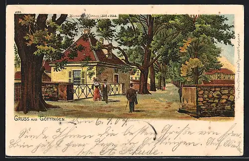 Lithographie Göttingen, Bismarcks Wohnung 1832 und 1833