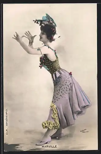 Foto-AK Atelier Reutlinger, Paris: Fröhliche Dame macht einen Scherz, Marville