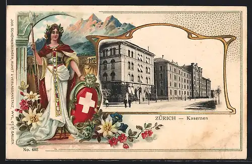 Passepartout-Lithographie Zürich, Kasernen, Helvetia