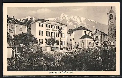 AK Mergoscia, Casa Comunale, Kirchturm mit Glocke