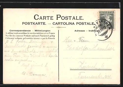 AK Meiringen, Kirchgasse mit Kirche