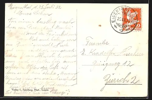 AK Eigenthal / LU, Ferienheim I der Stadt Luzern