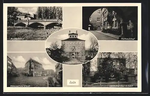 AK Zeitz, Schloss Moritzburg, Rathaushof, Denkmal der Arbeit
