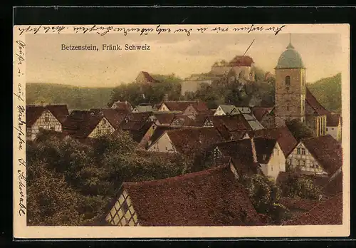 AK Betzenstein /Fränk. Schweiz, Ortspartie mit Kirche