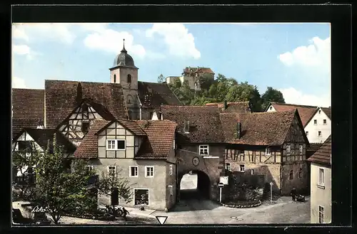 AK Betzenstein, Ortspartie in der Altstadt mit historischen Fachwerkhäusern