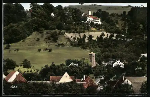 AK Regensberg /Ofr., Ortsansicht mit Berggasthof und Pension