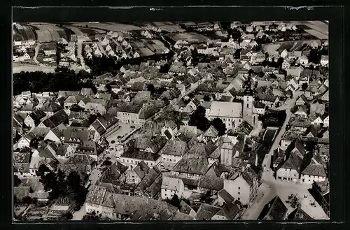 AK Höchstadt a. d. Aisch, Ortsansicht vom Flugzeug aus