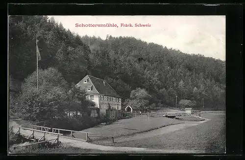 AK Schottersmühle, Fränk. Schweiz, Teilansicht am Wald