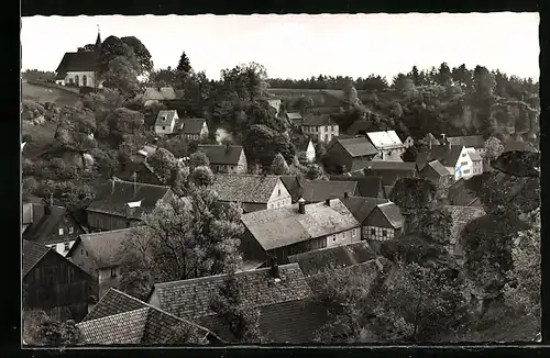 AK Krögelstein /Fränk. Schweiz, Ortsansicht von einem Berg aus