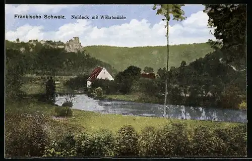 AK Wiesenttal /Fränkische Schweiz, Burgruine Neideck mit Wöhrtmühle
