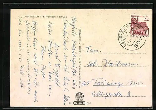 AK Obertrubach /Fränk. Schweiz, Ortsansicht von einem Berg aus