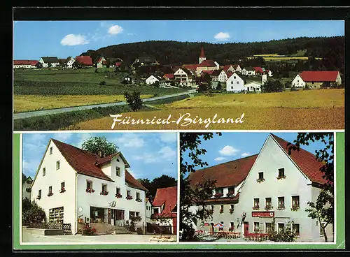 AK Fürnried-Birgland, Ortsansicht und Gasthaus zum (Goldenen Hahn)