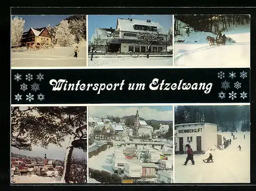 AK Etzelwang, Brennberglift, Jurahof, Ortsansichten im Winter