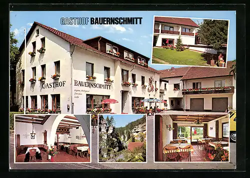 AK Kirchenbirkig /Pottenstein, Gasthof-Pension-Café Bauernschmitt, Innenansicht, Rückansicht