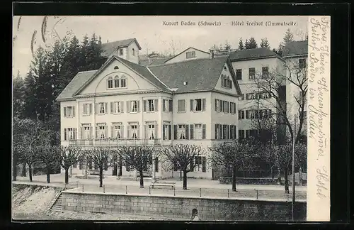 AK Baden, Hotel Freihof (Limmatseite)