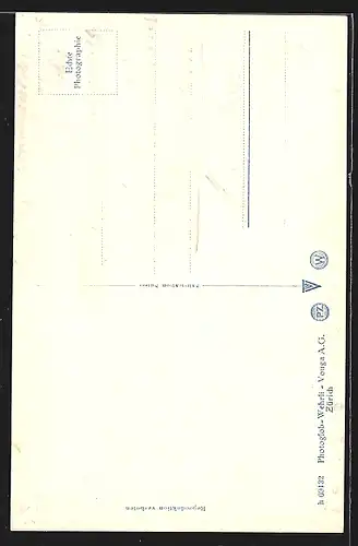 AK Interlaken, Geschäft Brennecke mit Blick zur Jungfrau